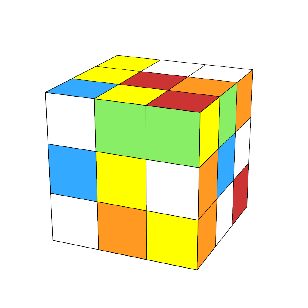 3D Rubik's cube, scrambled